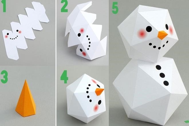 Bạn có thể thử cách tạo người tuyết bằng giấy. Hình ảnh được lấy từ Internet.