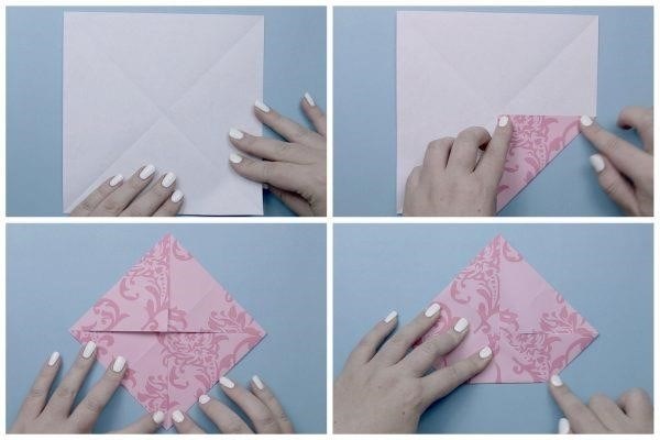 Cách gấp hoa sen giấy hồng theo phong cách Origami