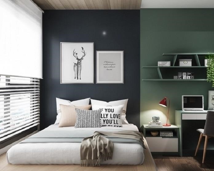 Mẫu phòng ngủ đẹp và sáng tạo phù hợp với kích thước tổng thể của thiết kế.