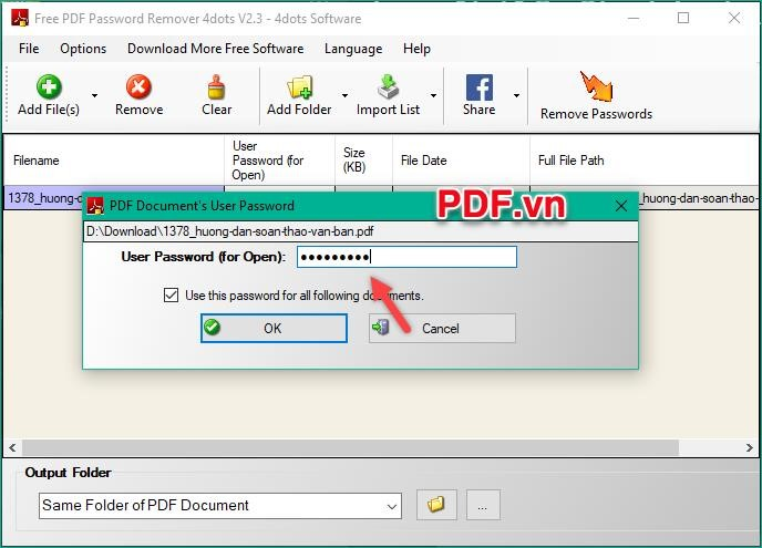 Để mở khóa file PDF, bạn có thể sử dụng phần mềm Free PDF Password Remover, giúp loại bỏ mật khẩu bảo vệ và truy cập vào nội dung file một cách dễ dàng.