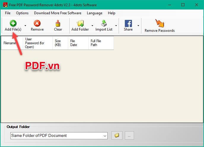 Để mở khóa file PDF, bạn có thể sử dụng phần mềm Free PDF Password Remover, giúp loại bỏ mật khẩu bảo vệ và truy cập vào nội dung file một cách dễ dàng.