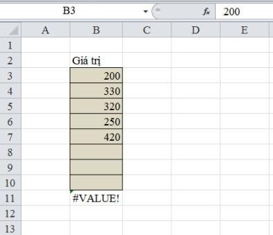 Để sửa lỗi #VALUE trong ô trống Excel, bạn có thể thêm khoảng trắng vào giữa các giá trị trong ô đó.