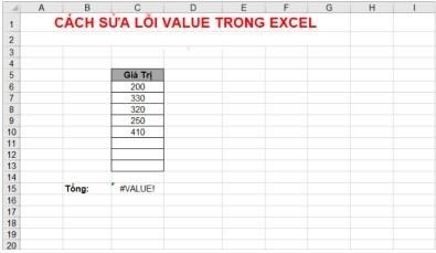 Để sửa lỗi #VALUE trong ô trống Excel, bạn có thể thêm khoảng trắng vào giữa các giá trị trong ô đó.