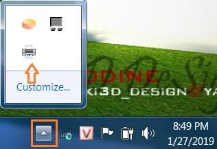 Cách hủy lệnh in trên máy tính Windows 7 là bấm chuột phải vào biểu tượng máy in trên thanh tác vụ, chọn 