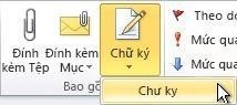 Để thay đổi chữ ký trong Outlook 2010, bạn cần truy cập vào mục 
