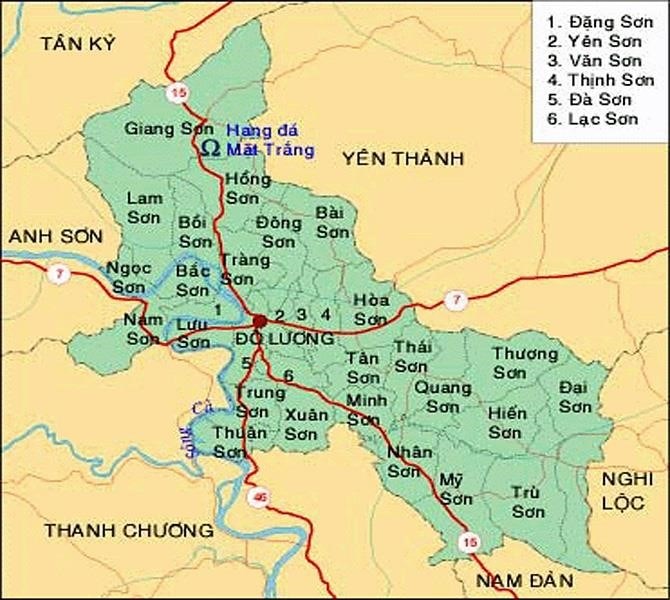 Bản đồ địa hạt Đô Lương.