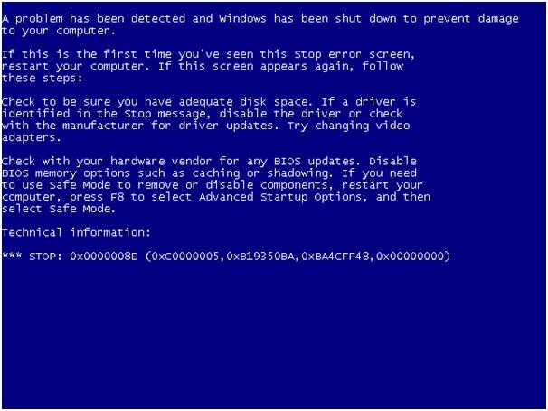 Lỗi 0x0000008E (KERNEL_MODE_EXCEPTION_NOT_HANDLED) là một lỗi phần mềm trong Windows, thông báo rằng hệ thống đã gặp phải một vấn đề nghiêm trọng và không thể xử lý được. Lỗi này thường xảy ra khi một trình điều khiển thiết bị hoặc một chương trình phần mềm không tương thích với hệ điều hành.
