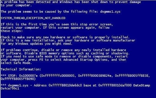 Lỗi 0x0000007E (SYSTEM_THREAD_EXCEPTION_NOT_HANDLED) xuất hiện khi hệ thống không xử lý được một ngoại lệ trong luồng hệ thống, dẫn đến sự cố và khởi động lại máy tính.