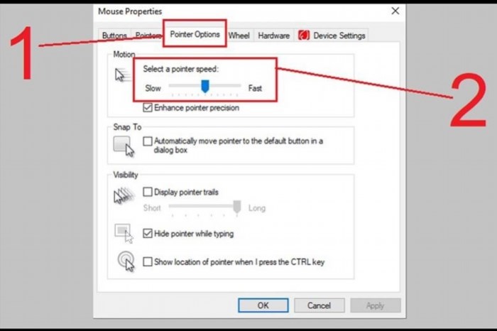 Hướng dẫn cách chỉnh tốc độ chuột trên Windows 10 bằng cách vào Control Panel, sau đó chọn phần Mouse và thay đổi tốc độ chuột theo ý muốn.