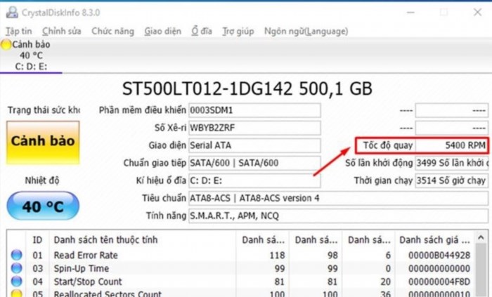 Khi sử dụng phần mềm CrystalDiskInfo để kiểm tra ổ cứng laptop, bạn có thể xác định được liệu nó có phải là loại ổ cứng SSD hay HDD, giúp bạn hiểu rõ hơn về thông số kỹ thuật và hiệu suất của máy tính.