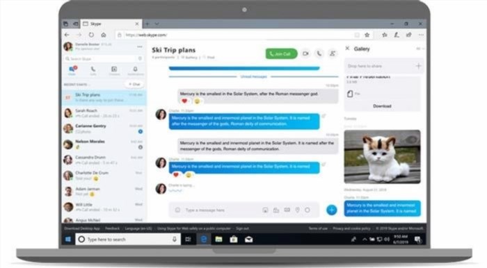 Skype là một ứng dụng liên lạc trực tuyến miễn phí, cho phép người dùng trò chuyện, gọi video và chia sẻ tệp tin với nhau trên toàn thế giới. Nó đã trở thành một trong những công cụ liên lạc phổ biến nhất trên thế giới với hàng triệu người sử dụng hàng ngày. Skype cung cấp các tính năng tuyệt vời như phản hồi âm thanh, chia sẻ màn hình và tính năng ghi lại cuộc gọi, giúp người dùng dễ dàng kết nối với bạn bè, đồng nghiệ
