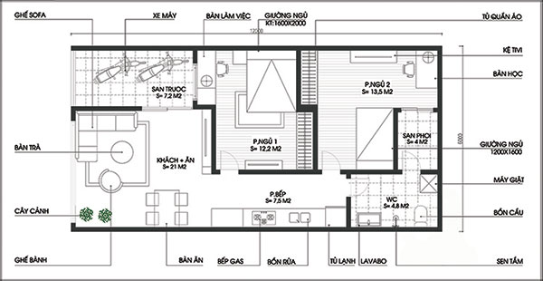 Chia sẻ mẫu thiết kế nhà 2 tầng 5 phòng ngủ 100m2 mái thái hiện đại ở Ninh  Bình BT521040 - Kiến trúc Angcovat