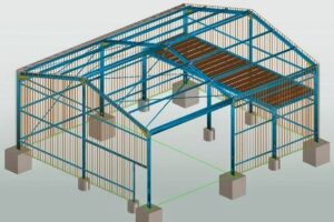 Bản vẽ nhà thép tiền chế 1 tầng