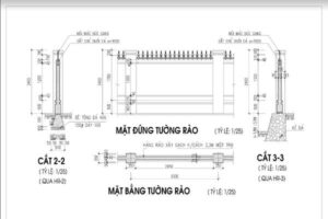 Bản vẽ tường rào xây gạch