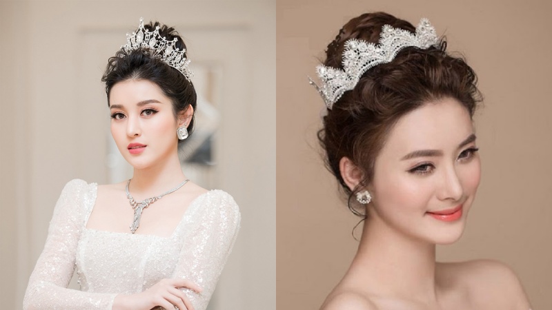 Cô dâu của streamer giàu nhất Việt Nam có khác Xoài Non makeup cực long  lanh để tóc búi sang chảnh như gái Pháp  Cô dâu Váy hoa Đám cưới trắng