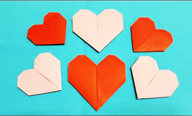 Rất Hay: Cách làm hình trái tim bằng giấy đơn giản nhất
