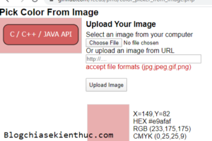 Cách lấy mã màu trên web
