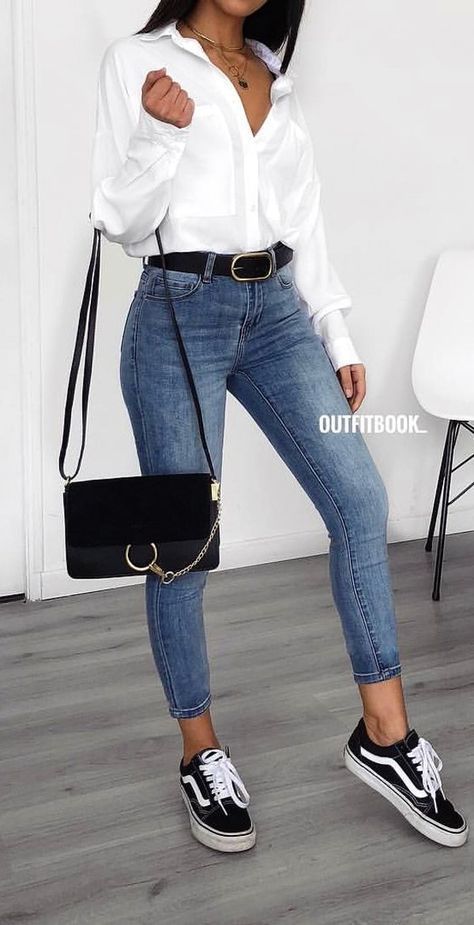 Rất Hay: 15 Cách Phối Quần Jeans Với Áo Sơ Mi Đơn Giản - Trẻ Trung