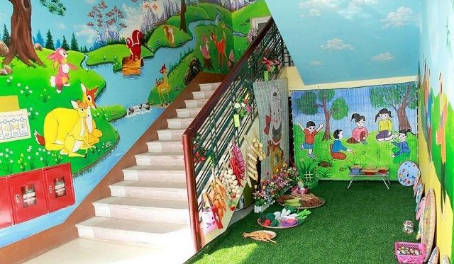 Tạo nên những không gian thú vị với trang trí cầu thang mầm non. Bằng cách sử dụng những hình ảnh mô phỏng hoạt hình hoặc nhân vật yêu thích của các bé, cầu thang sẽ trở nên hấp dẫn hơn, mang lại niềm vui và sáng tạo cho trẻ em.