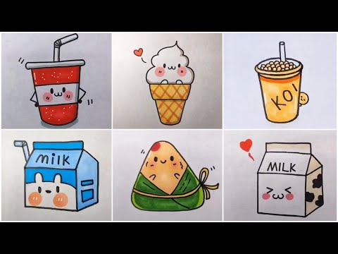 10 Cách Vẽ Hình Cute Đồ Ăn Mới