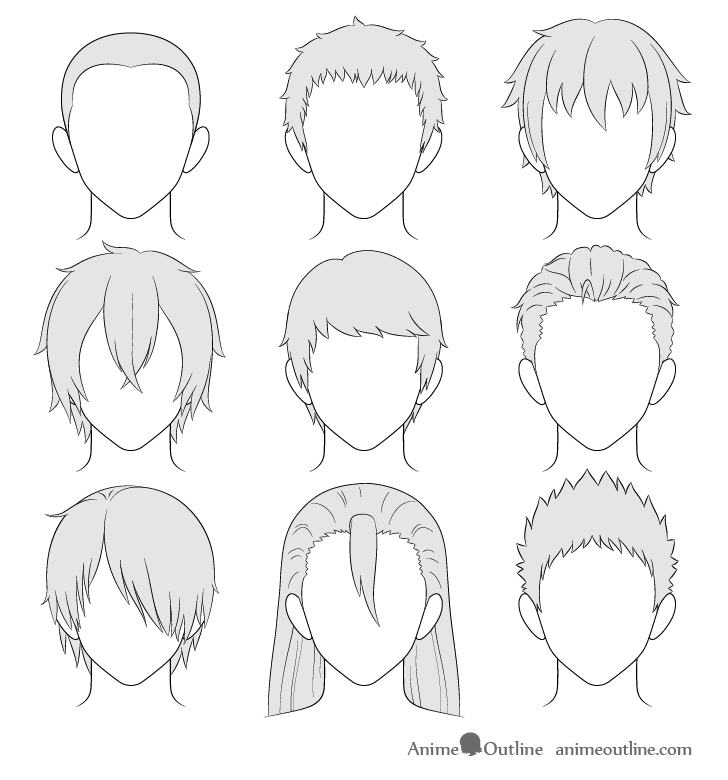 Rất Hay: Cách vẽ tóc nam Anime từng bước - Tô Màu