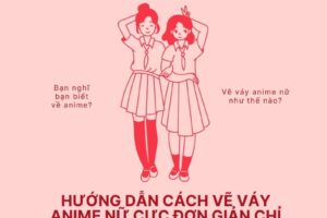 Cách vẽ váy xếp ly anime