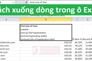 Cách xuống dòng trong excel trên điện thoại