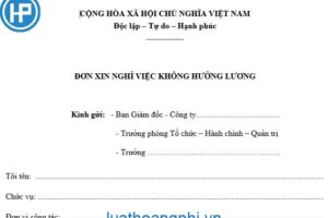 đơn xin nghỉ không lương