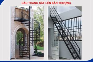 Mẫu cầu thang sắt lên sân thượng