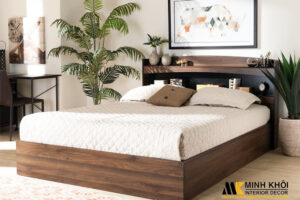 Mẫu giường gỗ đẹp đơn giản hiện đại