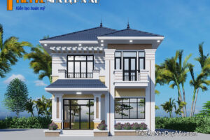 Mẫu nhà 2 tầng 4 phòng ngủ 80m2