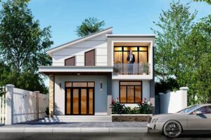 Mẫu nhà cấp 4 có gác lửng 6x18