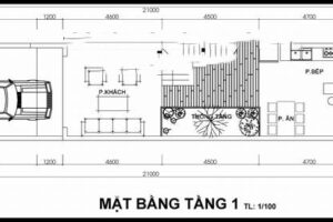 Mẫu thiết kế nhà ống 2 tầng 4 5x20m