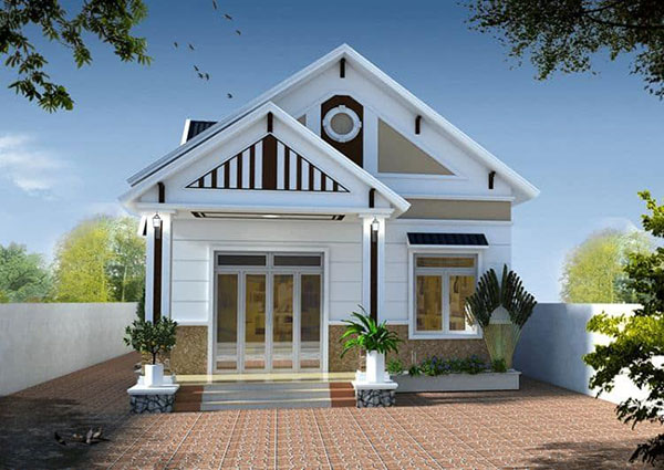 Thiết kế Nhà ngang 10m x 8m, Biệt thực phố 2 tầng hiện đại