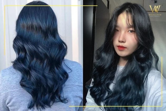 Nhuộm tóc màu Dark Blue xanh đen  kèm trợ nhuộm  Shopee Việt Nam