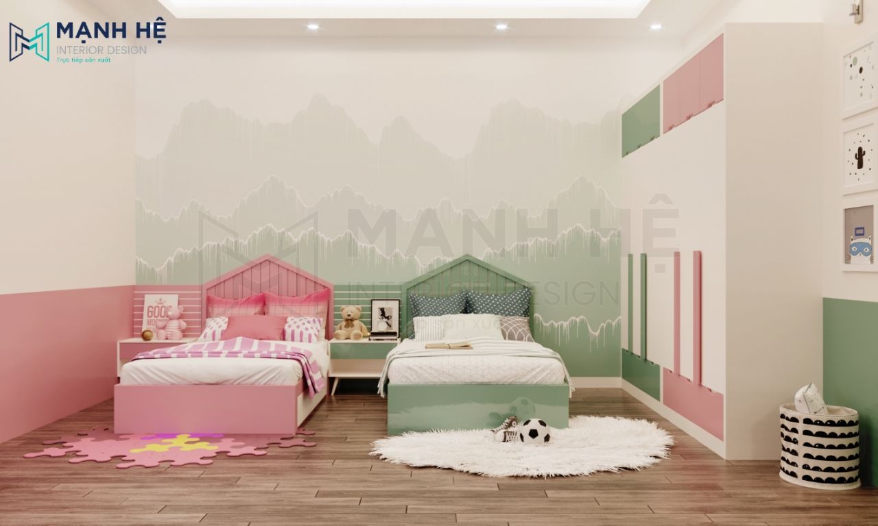 Rất Hay: 10 Ý tưởng thiết kế phòng ngủ đôi cho bé trai và bé gái đẹp