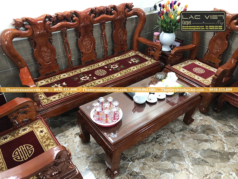 Rất Hay: 4 mẫu thảm trải ghế gỗ đẹp cho phòng khách sang trọng