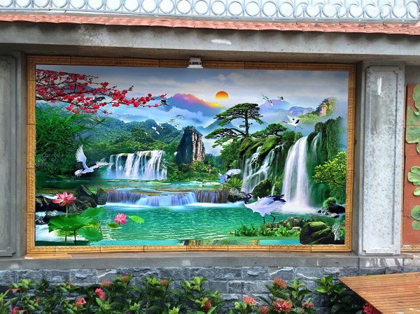 Tranh phong cảnh quê hương gạch tranh 3D ốp tường  Hà Nội  SoHotvn