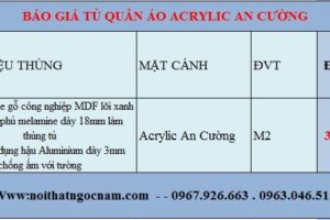 Tủ quần áo gỗ an cường