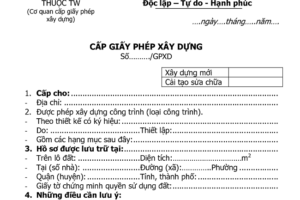 Xin giấy phép xây dựng quận 1